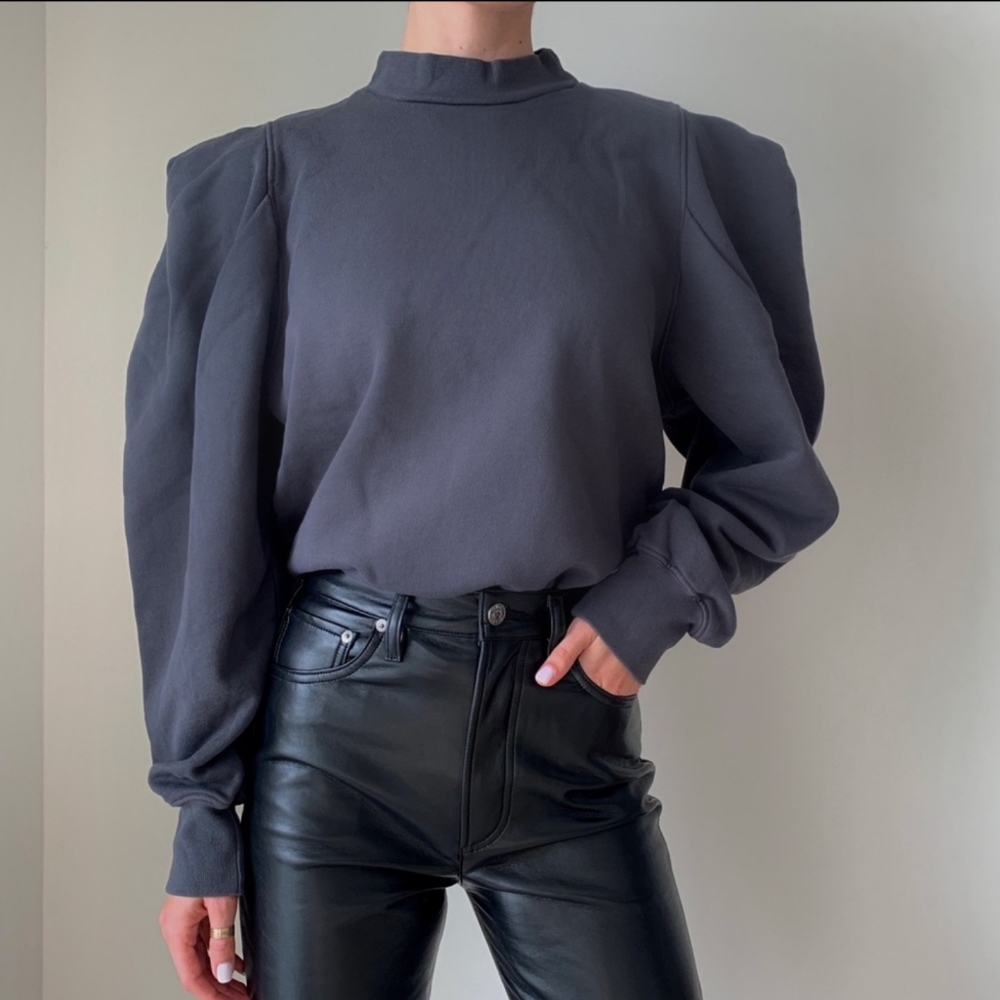 NEW Agolde folded sleeve mock neck sweatshirt